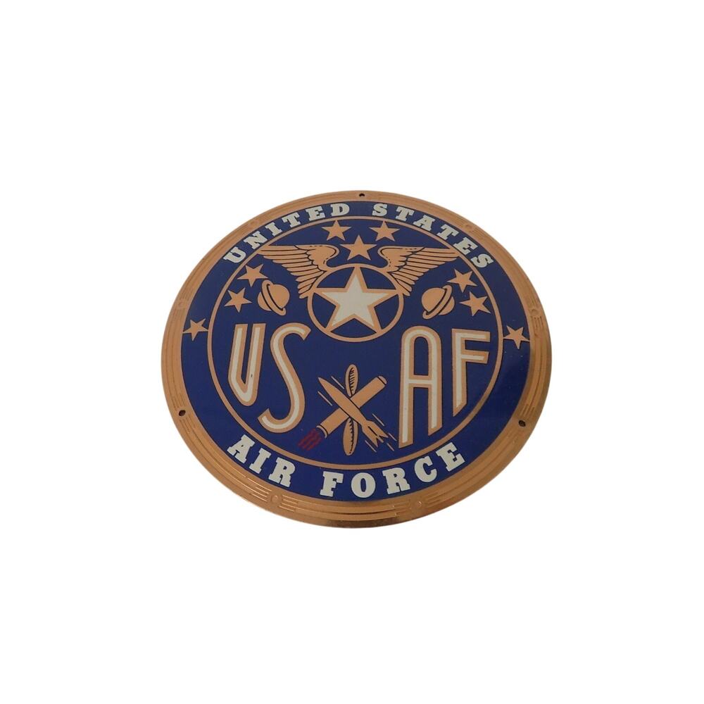 Vintage United States Air Force brass plaque or license plate topper